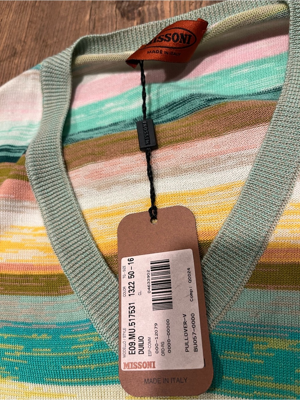 Men’s Missoni Striped V-Neck Sweater